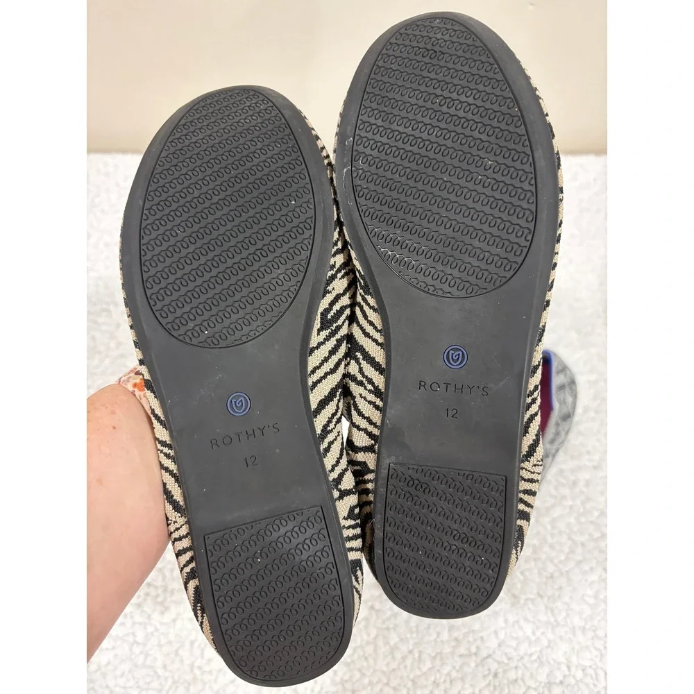 Rothys Womens 12 Zebra Floral Print Ballet Flats The Flat 2 Pair Bundle Wash